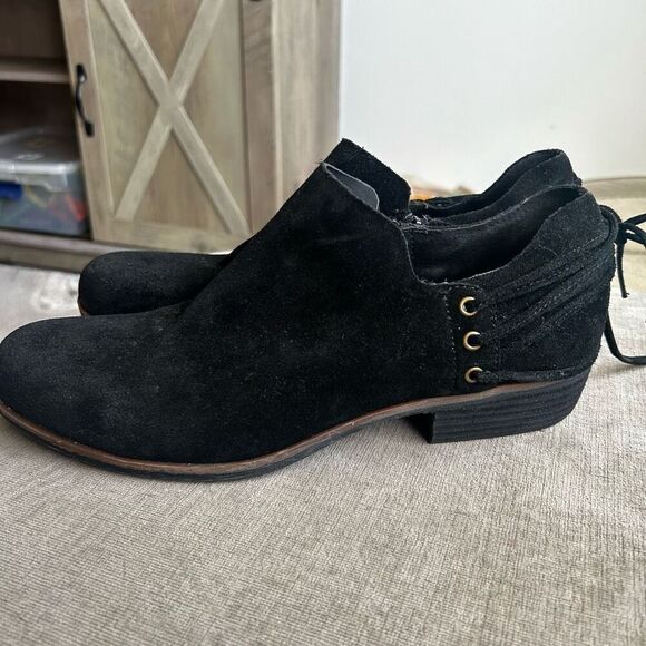 Korks Women's US 8.5 M Black Suede Leather LYDNEY Shootie Ankle Boots - Picture 1 of 12